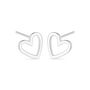 Sterling Silver Open Heart Stud Earrings – 10mm, thumbnail 3 of 9