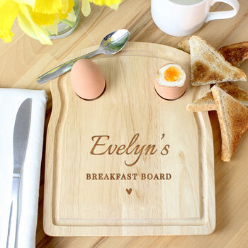 Personalised Heart Egg And Toast Board, 2 of 5