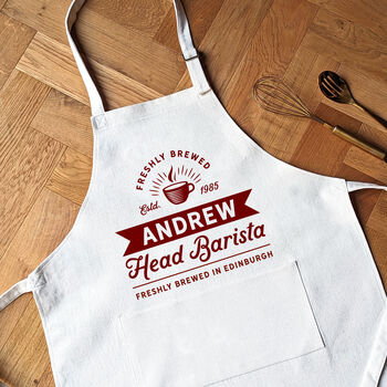 Personalised Barista Apron Coffee Lover Gifts, 3 of 3