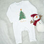 Christmas Tree Personalised Christmas Baby Outfit, thumbnail 1 of 2