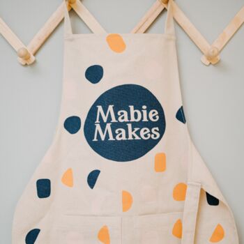 Kids Apron With Pockets And Hand Embroidered Name, 8 of 8