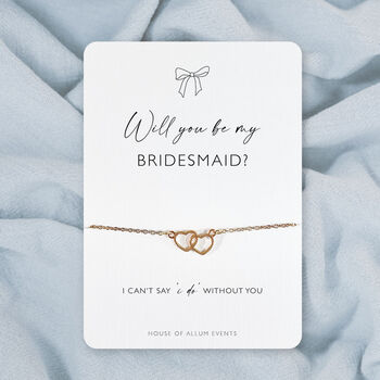 Will You Be My Bridesmaid Bow Design Bridal Proposal Bracelet, 8 of 10