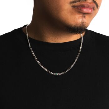 Mens Silver Ruby Red Gemstone Chain Necklace, 7 of 11