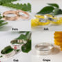 Botanical Wedding Bands In 14ct Yellow Eco Gold, thumbnail 4 of 12