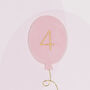 Age Four Balloon Birthday Card, thumbnail 3 of 3