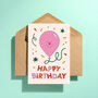 Birthday Balloon Greeting Card Pink, thumbnail 3 of 3