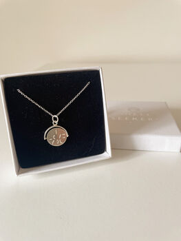 Sterling Silver I Love You Spinner Pendant Necklace, 2 of 6
