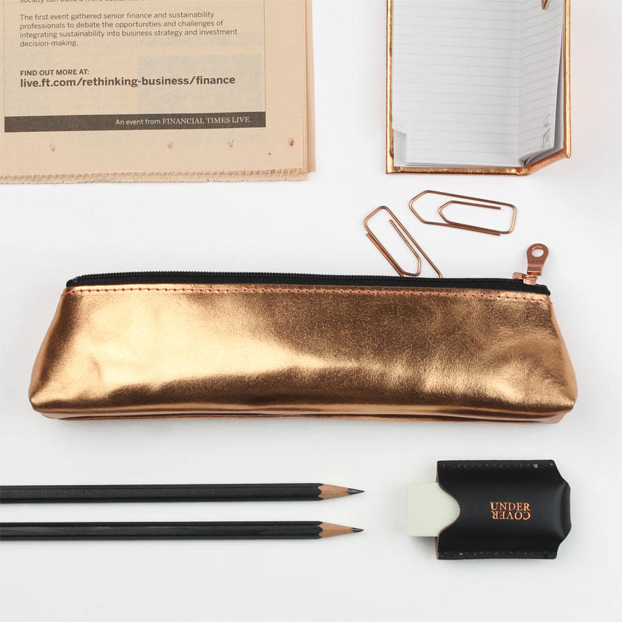 Undercover Metallic Leather Pencil Case By Undercover