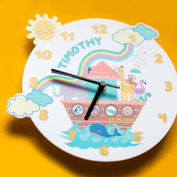 Noah's Ark Personalised Children's Clock, 2 of 5