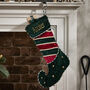 Personalised Green Velvet Jingle Bell Elf Stocking, thumbnail 1 of 6