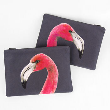 Flamingos Printed Silk Zipped Bag, 5 of 6