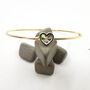 9ct Yellow Gold Heart Hinged Bangle, thumbnail 2 of 9