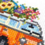 Flower Campervan Cross Stitch Kit, thumbnail 3 of 9