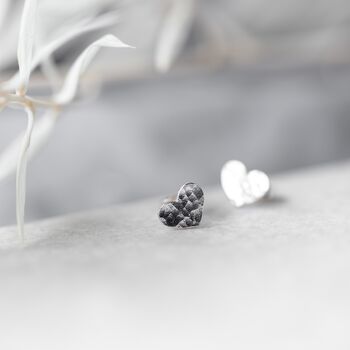 Sterling Silver Heart Studs, 2 of 5