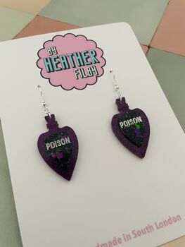 Poison Glitter Resin Earrings/ Gothic Jewellery Small Sparkly Poison Earrings / Vintage Apothecary Jewellery / Gift For Her Small Sparkly Villain Accessory, 6 of 6
