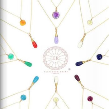 18ct Gold Lapis Lazuli Droplet Necklace And Earrings Set | By Elizabeth Raine, 5 of 10