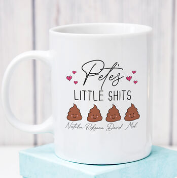 Dads Little Shits Personalised Mug, 2 of 2