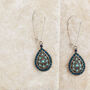 Blue And Turquoise Beaded Tear Drop Earrings, thumbnail 1 of 3
