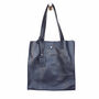 Tall Navy Blue Pebbled Leather Tote With Inner Bag, thumbnail 1 of 7