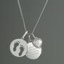 Personalised Footprints Zirconia Heart Necklace, thumbnail 3 of 4
