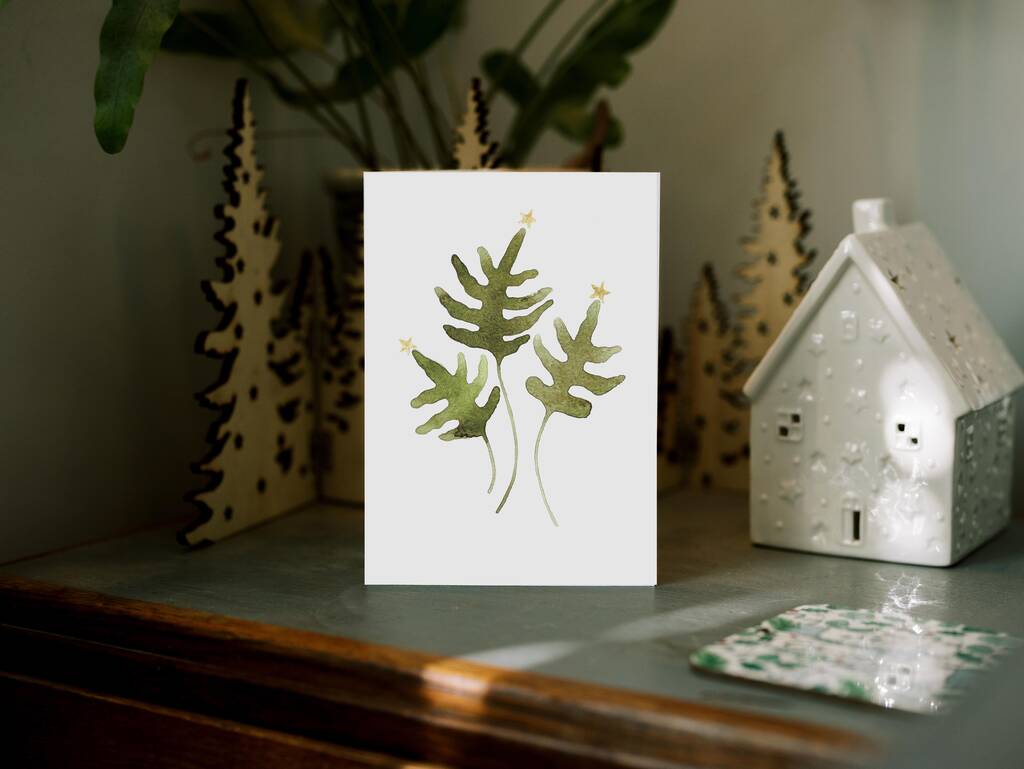 Trio Of Festive Ferns Christmas Card Set By Charlotte Vallance ...