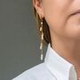 Pearl Chain Drop Hoop Earrings, thumbnail 1 of 10