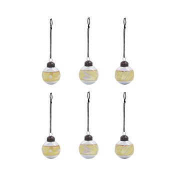 Glowi Box Of Six Gold And Silver Glass Baubles, 10 of 10