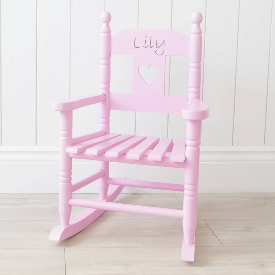 personalised pink children's rocking chair by my 1st years