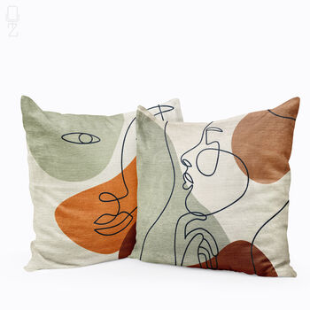 Abstract Face Cushion Cover Set, 4 of 12