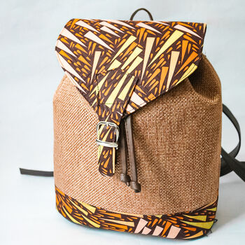 Women's Minimal African Print Backpack, 4 of 7