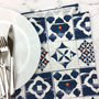 Marisol Tea Towel, Blue And Orange Pattern, thumbnail 1 of 2