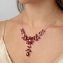 Red Floral And Leaf Necklace, thumbnail 1 of 3