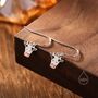 Dairy Cow Drop Dangling Earrings In Sterling Silver, thumbnail 2 of 10
