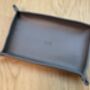 Personalised Rectangle Grey Leather Valet Coin Tray, thumbnail 6 of 12