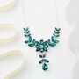 Emerald Green Floral And Leaf Necklace, thumbnail 2 of 3