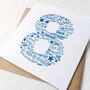 Blue Star Personalised 8th Birthday Card, thumbnail 3 of 6