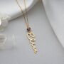 Vertical Name Necklace With Heart Birthstone, thumbnail 1 of 9