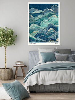 Japanese Yasuragi Inner Peace Wave Art Print, 2 of 3