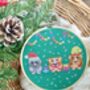 Christmas Guinea Pig Trio Cross Stitch Kit For Beginners, thumbnail 3 of 6