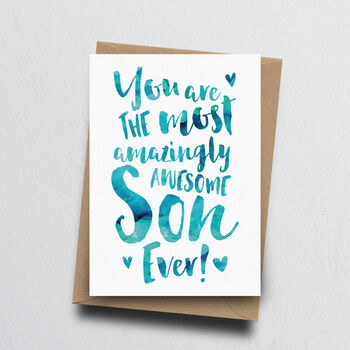 'The Most Amazingly Awesome Son' Greeting Card, 2 of 2