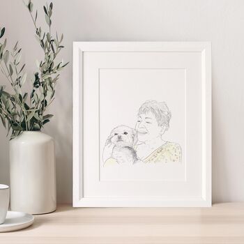My Pet And Me Personalised Line Drawing, 4 of 5