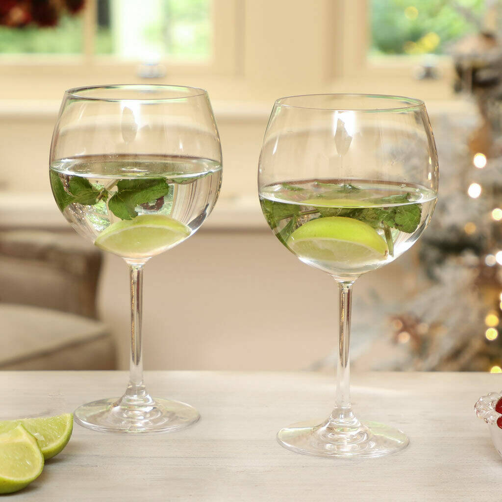 set of two extra large hand blown gin glasses by dibor