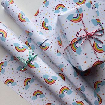 Rainbow Gift Wrapping Paper Or Gift Wrap Set With Card, 5 of 11