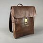 Cognac Leather Laptop Backpack With Luggage Strap, thumbnail 3 of 10