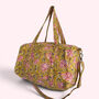 Large Weekend Duffle Bag | Yellow Block Print Floral, thumbnail 2 of 7