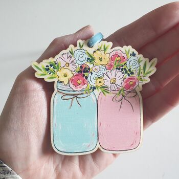 Wooden Flowers Hanging Decoration Birthday Gift Idea, 5 of 10