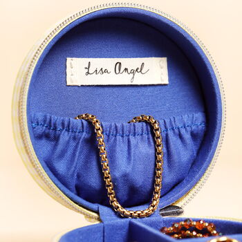 Yellow Gingham La Dolce Vita Tomato Round Travel Jewellery Case, 4 of 6