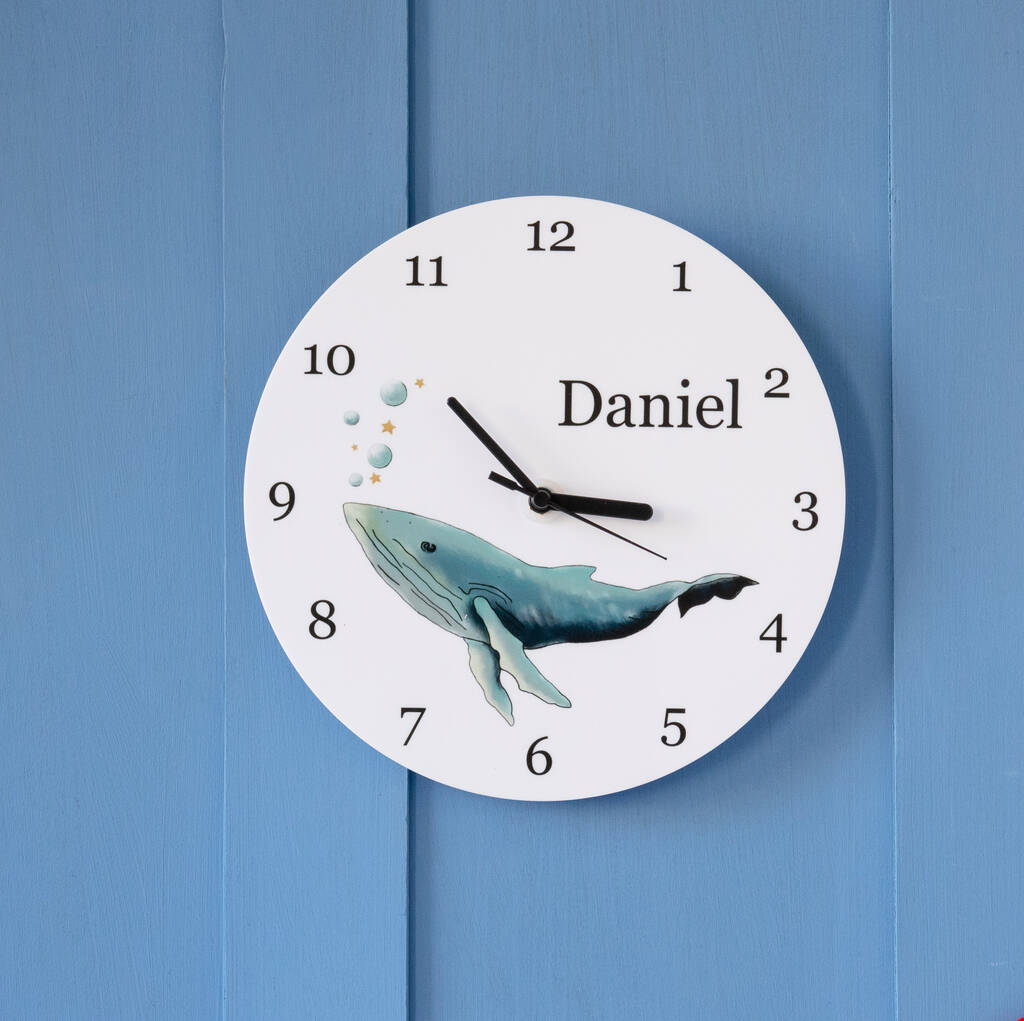 Personalised Whale Sea Themed Bedroom Clock, 1 of 2