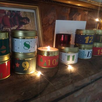 Advent Calender Tins With Candles And Treats, 7 of 9