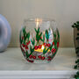 Cherry Painted Round Glass Tea Light Holder, thumbnail 1 of 7